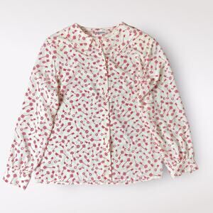 Russ Vintage 1980s Retro Union Made White Red Key Size M